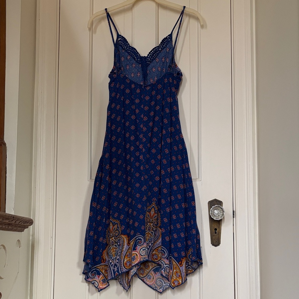 Band of Gypsies Blue Summer Sundress with Handkerchief Hem